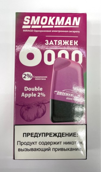 Smokman Mirage ( Двойное яблоко ) 6000 затяжек.