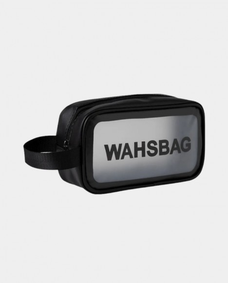 Косметичка прозрачная водонепроницаемая Washbag черная.